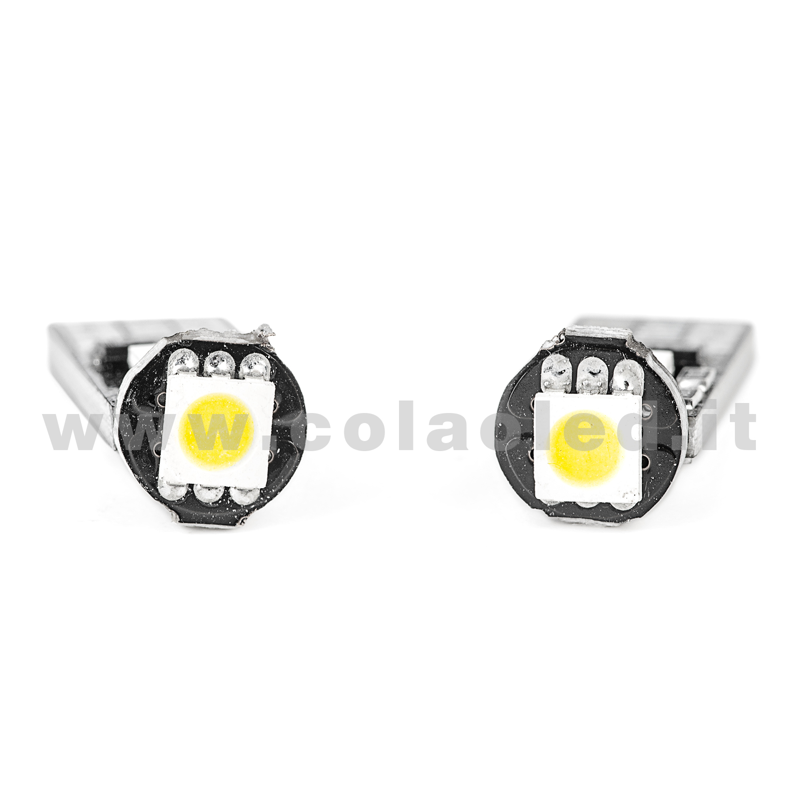 T10 LED 12V CANBUS 2 LAMPADINE MODELLO 3 SMD 5050 BIANCO LATTE NO ERRORE  CANBUS W5W – Colaoled