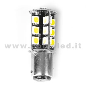 P21W 2 POLI 1157 CANBUS 1 LAMPADINA MODELLO 13 CHIP LED BIANCO LATTE BA15D