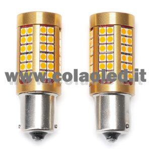 P21W 1 POLO 1156 CANBUS 2 LAMPADINE MODELLO 78 CHIP LED ARANCIONE NO ERRORE SUPER CANBUS BA15S