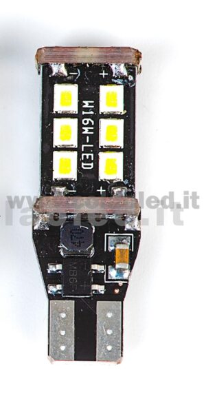 T15 LED 12V 24V CANBUS 1 LAMPADINA MODELLO 15 SMD 3535 BIANCO LATTE NO ERRORE SUPER CANBUS T15