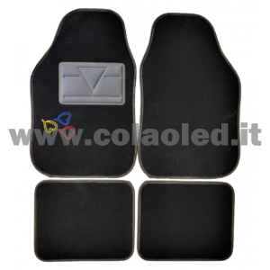 Set completo tappetini universali Auto Heart bordo nero