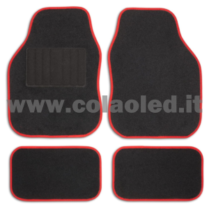 Set completo tappetini universali Auto Link bordo rosso