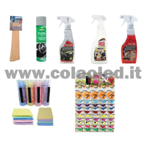 Kit Pulizia Interni tappezzeria in pelle + pulizia interna Auto camper camion set da 7pz.