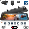 Specchietto Retrovisore ip + CAM POSTERIORE con CAM Doppia Specchio Retrovisore anteriore e posteriore  Wifi GPS 2.5 Auto camper camion con Telecamera WDR 4k Dashcam Atti Vandalici INCIDENTI PORTA SD E TELECAMERA POSTERIORE risoluzione 4k