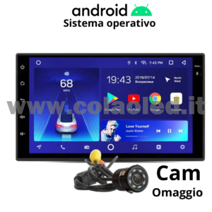 Autoradio 2 Doppio DIN 9″ Pollici Carplay android apple + telecamera posteriore parcheggio parcheggio Aux-in USB bluetooth WiFi touchscreen stereo FM RDS USB SWC con USB/EQ/AUX navigatore gps sistema operativo Android Processore 4 core 4 canali 55Wx4