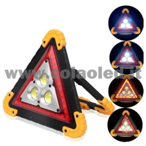 Triangolo e Lampada Ricarica SOLARE da Lavoro Portatile a LED Torcia D’emergenza Spia di Traffico omologato Ricaricabile Portatile Gestire la Riparazione Dell’automobile Luce di Inondazione 30W